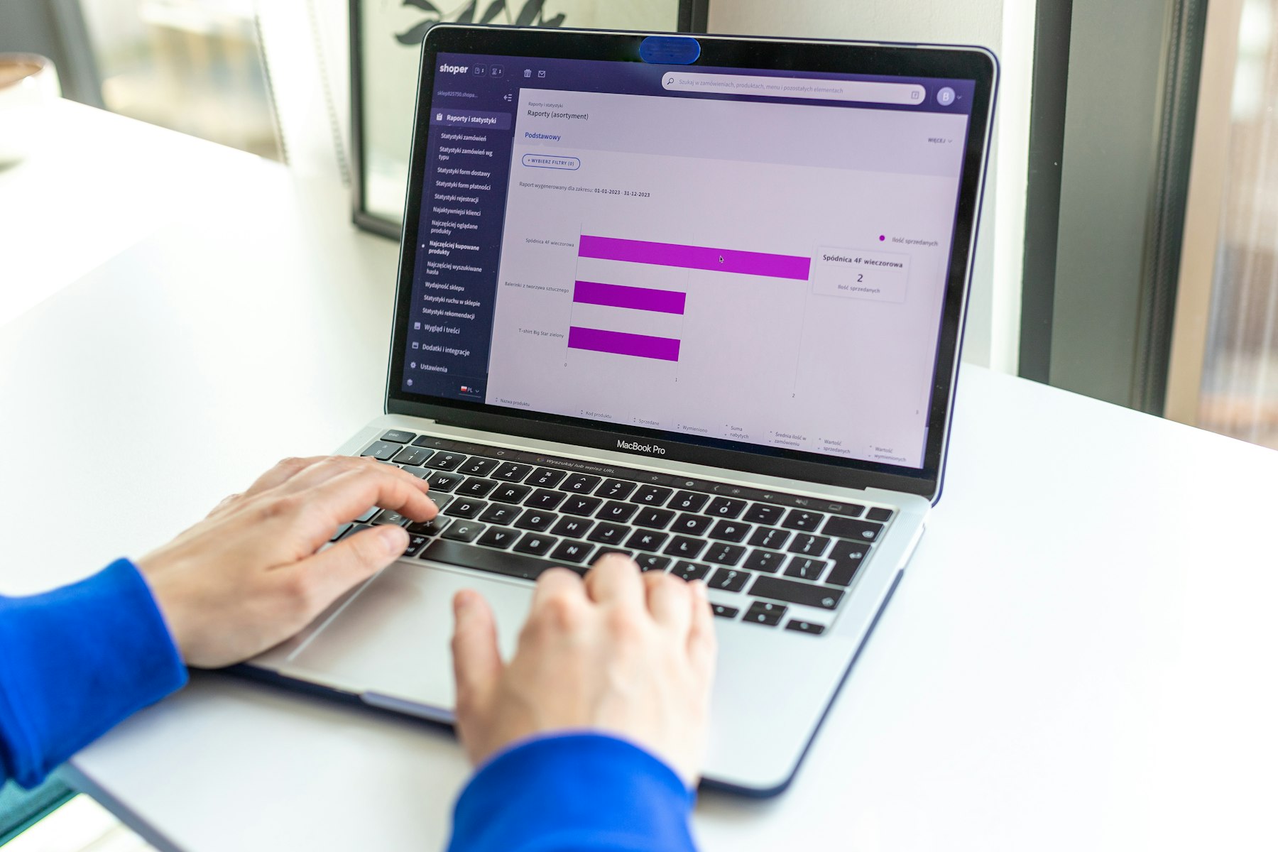 Ecommerce dashboard open on a laptop